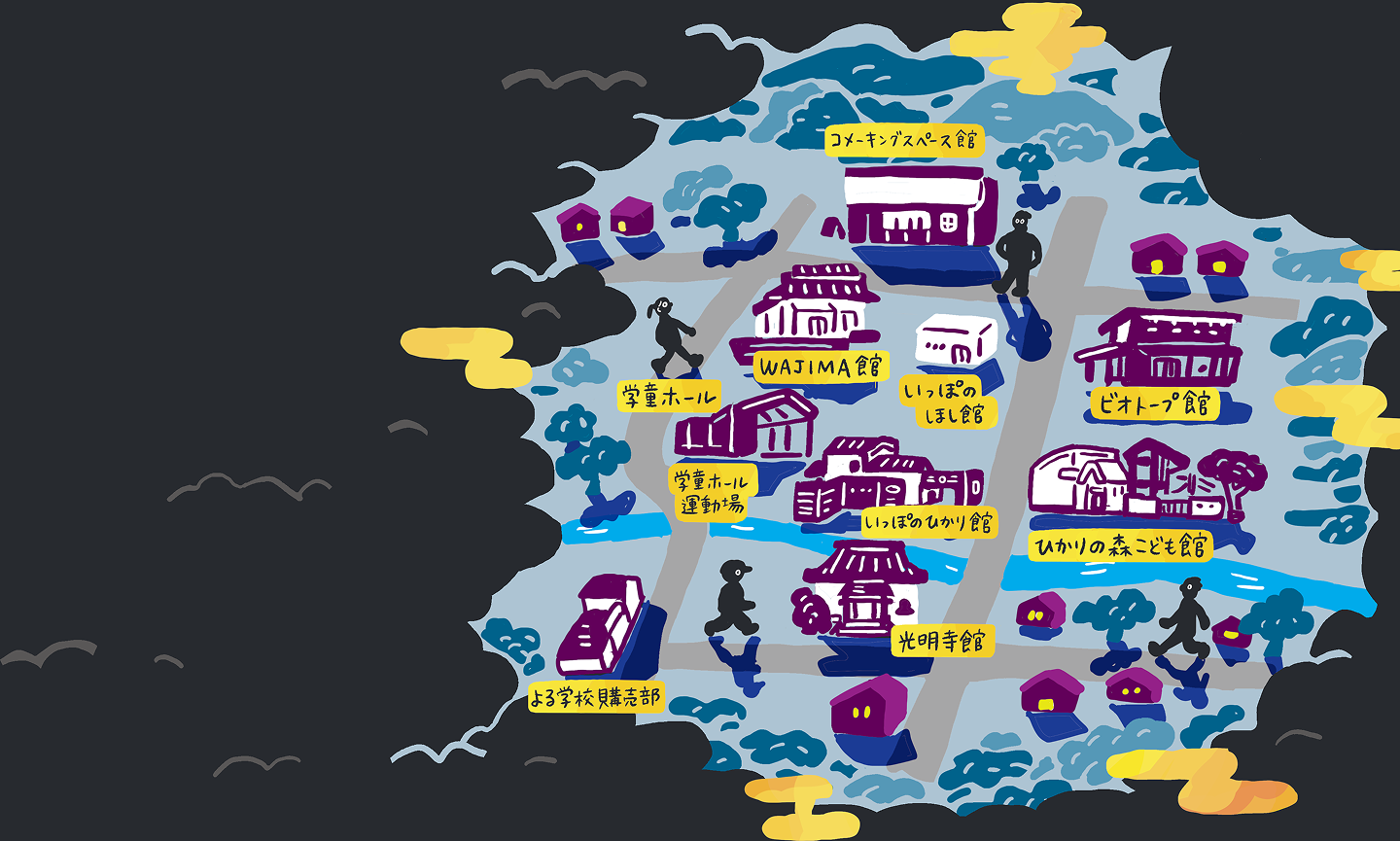 教室の場所を示した三股町の地図